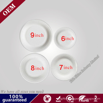 White Disposable Paper Pizza Charger Plates Dinnerware, BBQ Party, Wedding